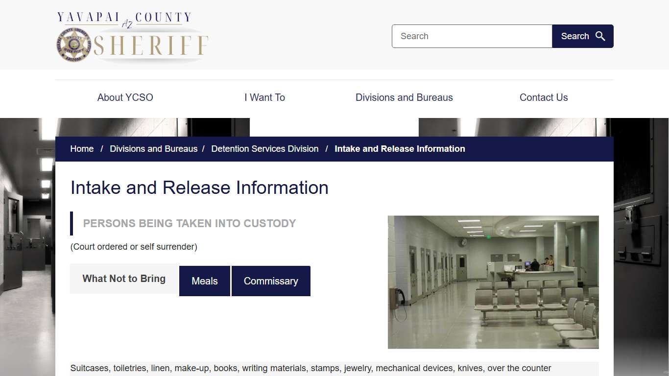 Intake and Release Information YCSOAZ.gov